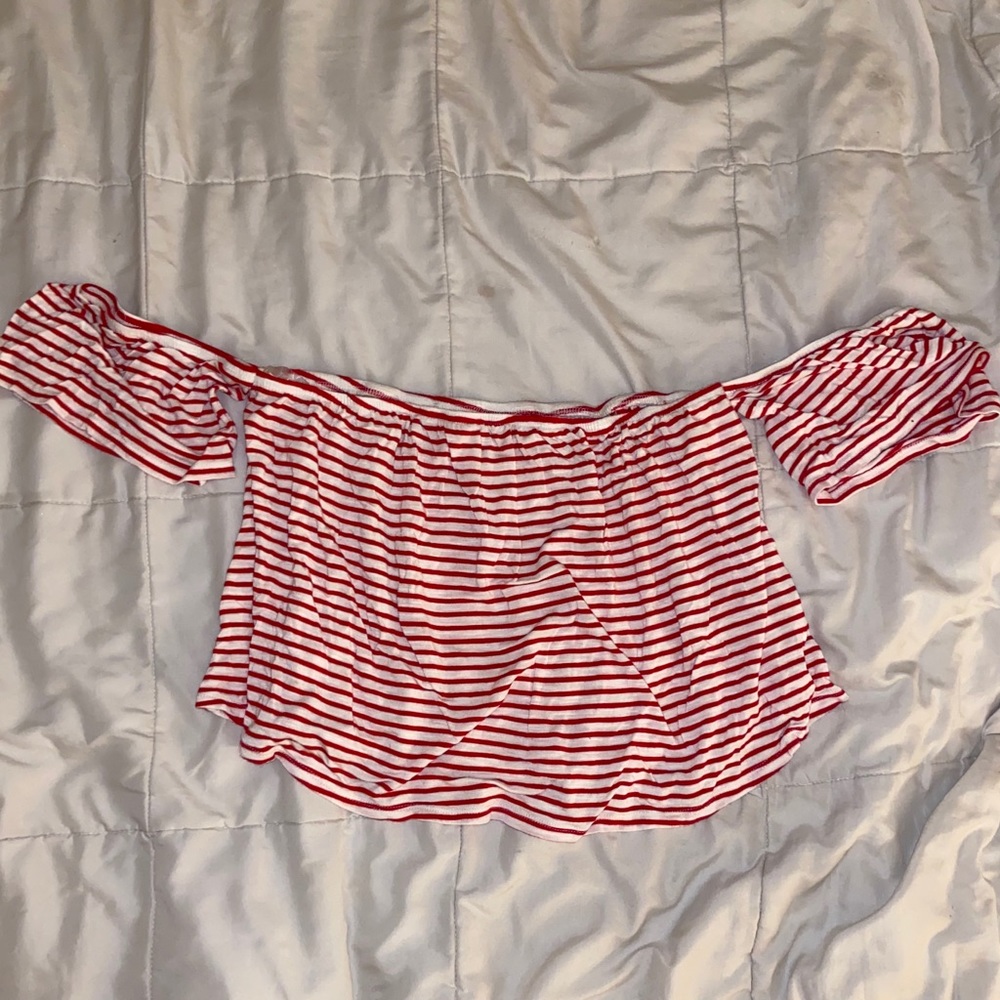 Cropped off the shoulder top